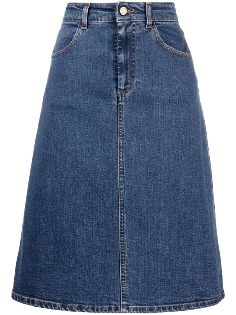 see by chloe a line denim skirt|See by Chloe A.